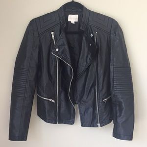 Vegan leather moto jacket